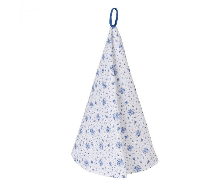 Bavlněná utěrka s modrými růžičkami Blue Rose Blooming - Ø 80 cm Clayre & Eef
