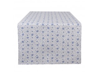 Bavlněný běhoun s modrými růžičkami Blue Rose Blooming - 50*140 cm