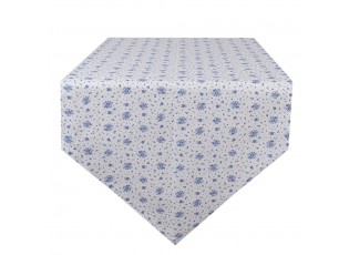 Bavlněný běhoun s modrými růžičkami Blue Rose Blooming - 50*160 cm