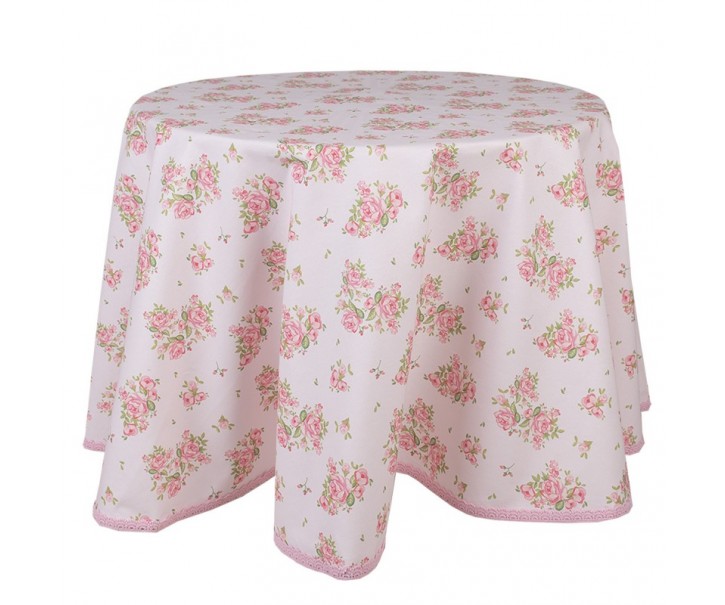 Bavlněný kulatý ubrus s květy růže Sweet Roses - Ø 170 cm Clayre & Eef