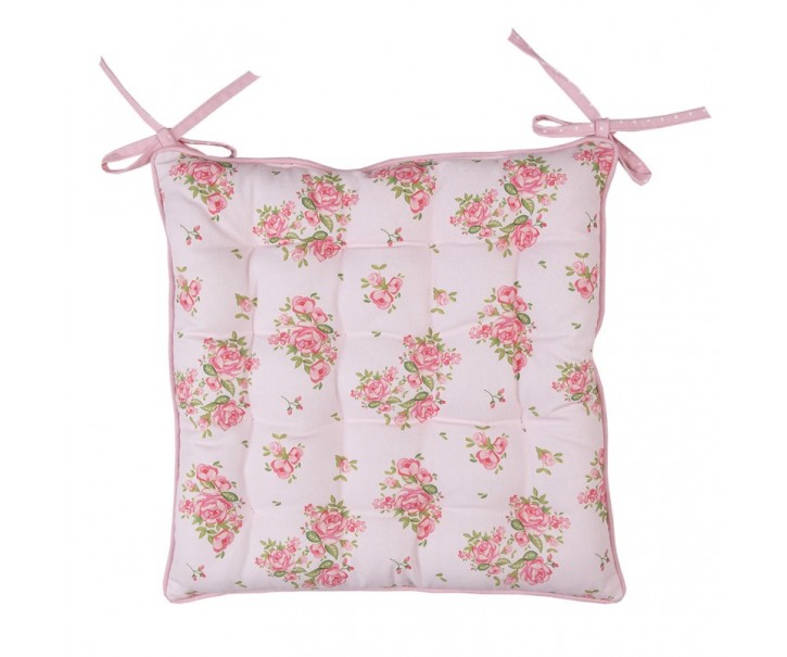 Bavlněný podsedák s výplní s květy růže Sweet Roses - 40*40 *4cm