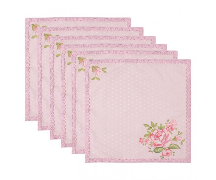 6ks bavlněný ubrousek s květy růže Sweet Roses - 40*40cm