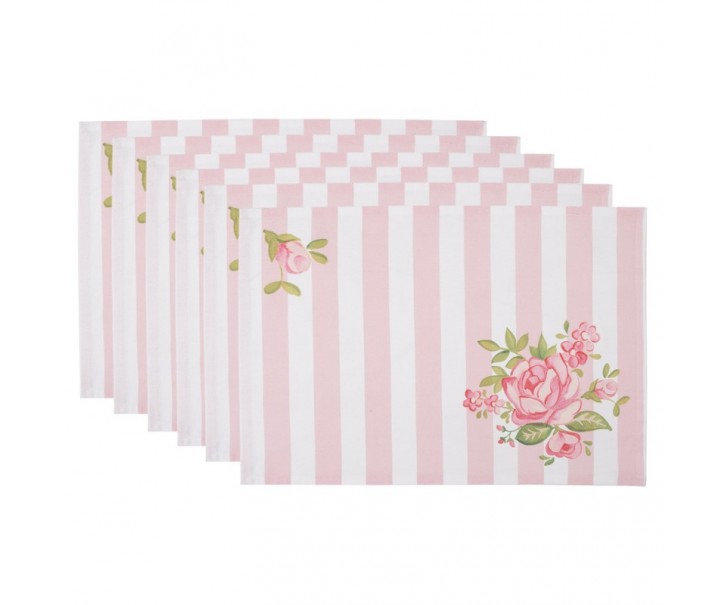 6ks bavlněné prostírání s květy růže Sweet Roses - 48*33cm