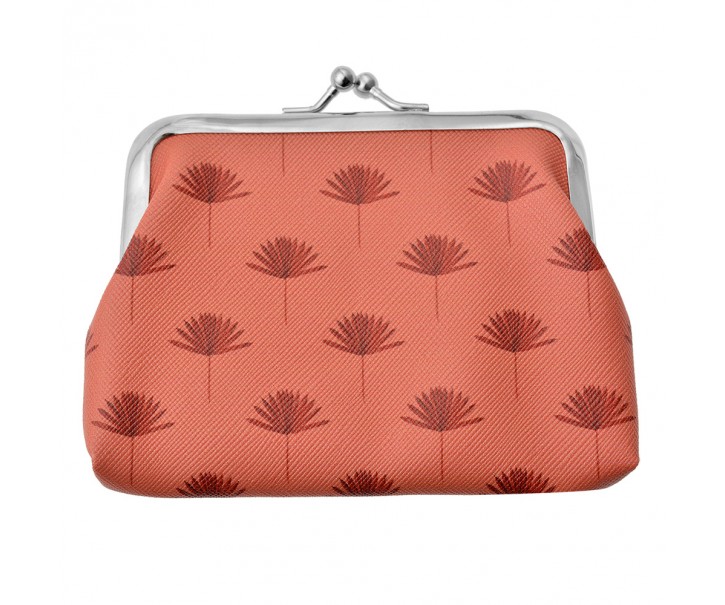 Hnědá peněženka s palmovými listy Malm Leaf - 8*12 cm Clayre & Eef