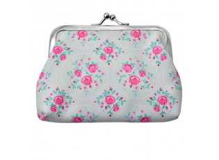 Patelově zelená peněženka s růžičkami Gearose - 8*12 cm