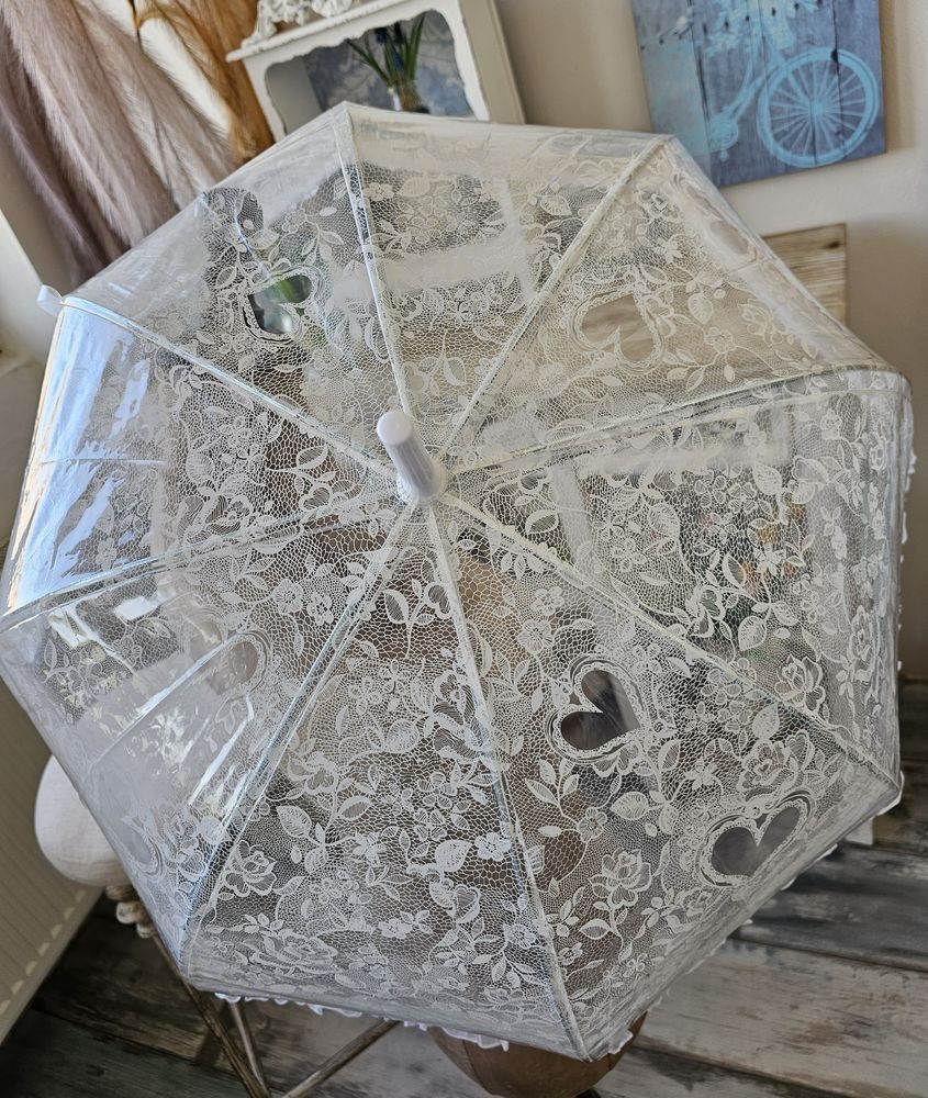 Průhledný dámský deštník s krajkovým vzorem Lace - Ø 80*80 cm Juleeze Průhledný dámský deštník s krajkovým vzorem Lace - Ø 80*80 cm Juleeze