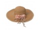 Hnědý sluneční dámský klobouk s květinou - Ø 41*12/ 56cm Juleeze