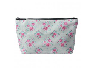 Patelově zelená toaletní taštička s růžičkami Gearose - 26*6*16 cm