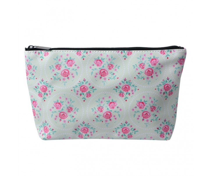 Patelově zelená toaletní taštička s růžičkami Gearose - 26*6*16 cm Juleeze