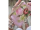 Růžová peněženka s květy Pinerose - 8*12 cm Clayre & Eef