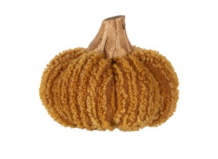 Oranžová textilní dekorace dýně Pumpkin - Ø 9*8 cm