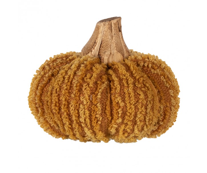 Oranžová textilní dekorace dýně Pumpkin - Ø 9*8 cm Clayre & Eef