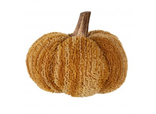 Oranžová textilní dekorace dýně Pumpkin - Ø 15*13 cm
