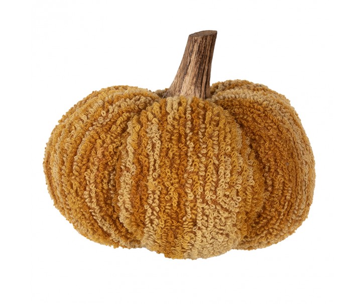 Oranžová textilní dekorace dýně Pumpkin - Ø 15*13 cm Clayre & Eef