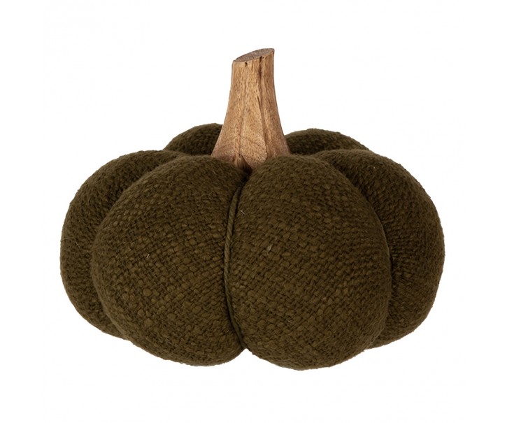 Zelená textilní dekorace dýně Pumpkin - Ø 15*13 cm Clayre & Eef
