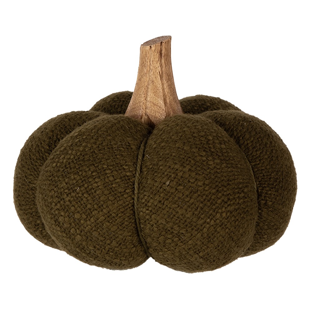 Zelená textilní dekorace dýně Pumpkin - Ø 15*13 cm