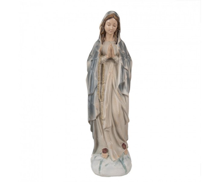 Modro-béžová dekorace soška panenky Marie - 11*8*35 cm Clayre & Eef