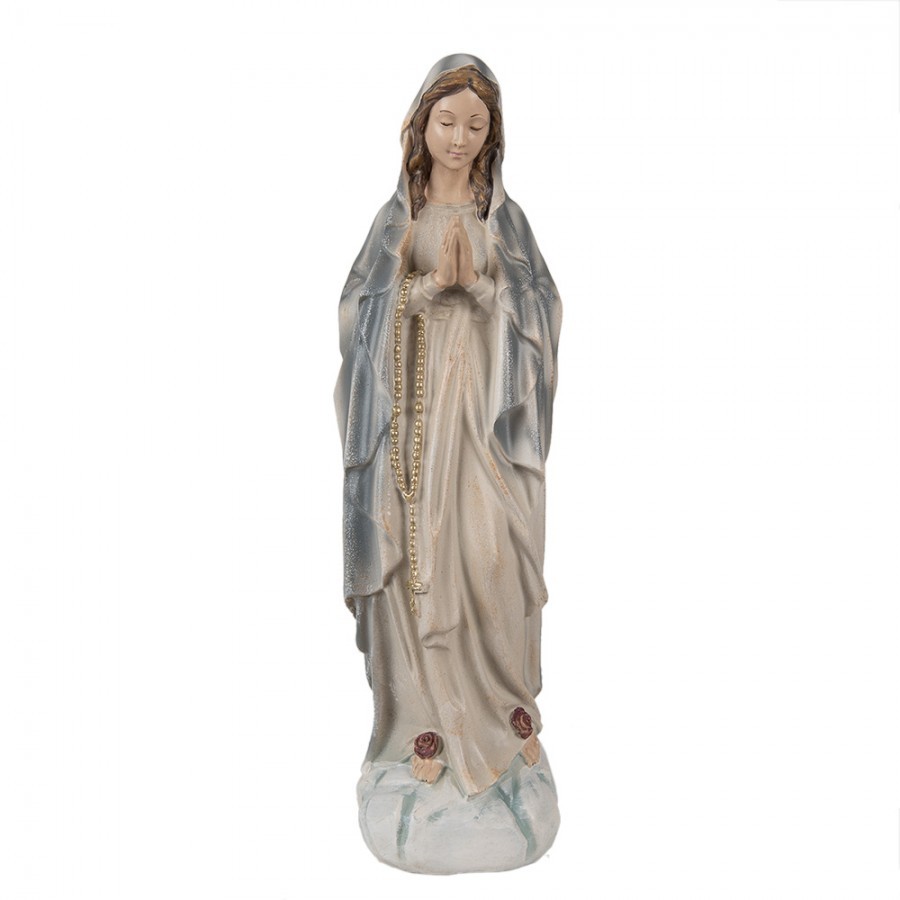 Modro-béžová dekorace soška panenky Marie - 11*8*35 cm