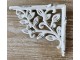 Krémová litinová konzole s lístky - 14*2*12cm Chic Antique