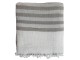 Béžovo - taupe pruhovaný pléd s třásněmi Stripes - 130*170 cm Chic Antique
