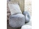 Bílý antik sametový polšář s ornamentem a výplní Vende - 44*44cm J-Line by Jolipa