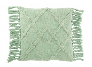 Mintový polštář s třásněmi a výplní Rhombus - 50*50cm