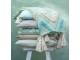 Mintovo-azurový polštář se střapci a výplní Pompom - 50*35cm J-Line by Jolipa
