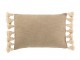Taupe polštář se střapci a výplní Pompom - 50*35cm J-Line by Jolipa