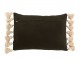 Khaki polštář se střapci a výplní Pompom - 50*35cm J-Line by Jolipa