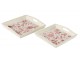 2ks dřevěný podnos s květinovým dekorem Tray Roses - 39*39*5/ 35*35*4 cm J-Line by Jolipa
