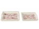2ks dřevěný podnos s květinovým dekorem Tray Roses - 39*39*5/ 35*35*4 cm J-Line by Jolipa