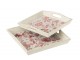 2ks dřevěný podnos s květinovým dekorem Tray Roses - 39*39*5/ 35*35*4 cm J-Line by Jolipa
