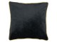 Černý sametový polštář obšitý krouceným zlatým provázkem Velvet black - 45*10*45cm Mars & More 