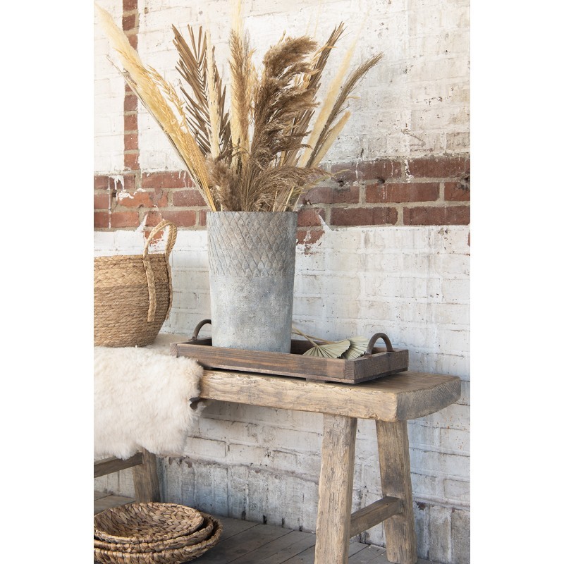 Šedý antik cementový vysoký květináč - Ø 24*39 cm Clayre & Eef Šedý antik cementový vysoký květináč - Ø 24*39 cm Clayre & Eef