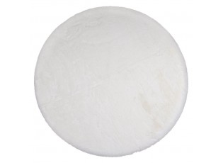Bílý plyšový měkoučký kulatý koberec Soft Teddy White Off - Ø 120cm 