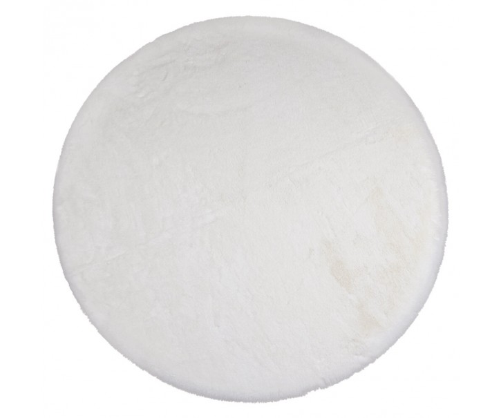 Bílý plyšový měkoučký kulatý koberec Soft Teddy White Off - Ø 120cm Mars & More 