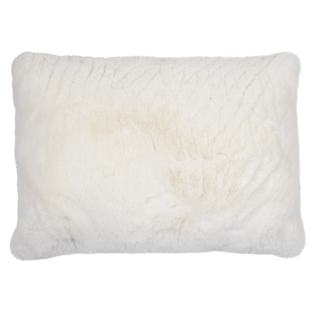 Bílý plyšový měkoučký polštář Soft Teddy White Off - 40*15*60cm 