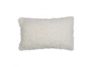 Bílý plyšový kudrnatý polštář Curly Teddy White Off - 30*15*50cm 
