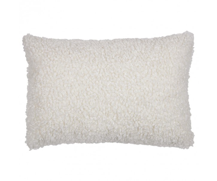 Bílý plyšový kudrnatý polštář Curly Teddy White Off - 40*15*60cm Mars & More 