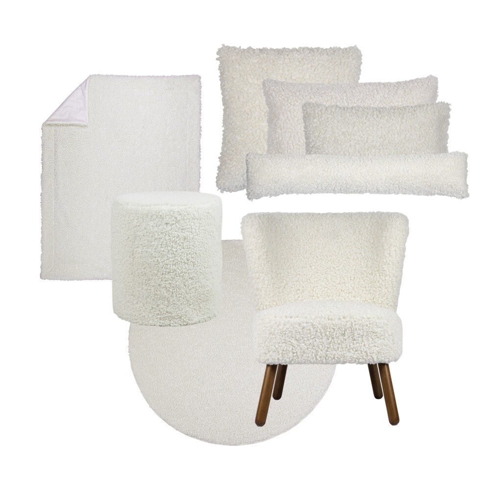 Bílý plyšový kudrnatý polštář Curly Teddy White Off - 40*15*60cm Mars & More Bílý plyšový kudrnatý polštář Curly Teddy White Off - 40*15*60cm Mars & More