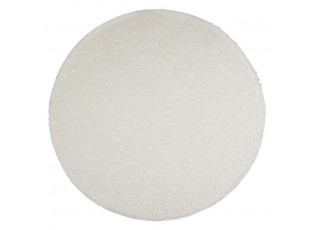 Bílý plyšový kudrnatý kulatý koberec Curly Teddy White Off - Ø 120cm 