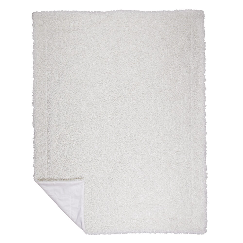Bílý plyšový kudrnatý pléd Curly Teddy White Off - 130*180cm 