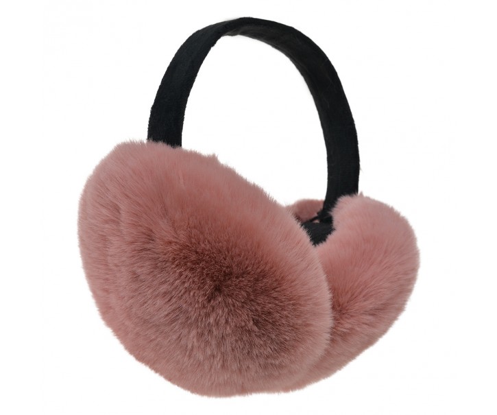 Růžové chlupaté klapky na uši - one size Clayre & Eef