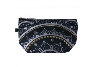 Černá dámská toaletní taška s ornamentem - 22*13*18 cm