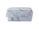 Dámská bílá toaletní mramorovaná taška Marble - 18*8*10 cm Clayre & Eef
