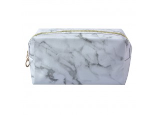 Dámská bílá toaletní mramorovaná taška Marble - 18*8*10 cm