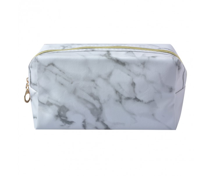 Dámská bílá toaletní mramorovaná taška Marble - 18*8*10 cm Clayre & Eef