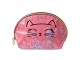 Růžová dámská toaletní taška kočička Meow - 22*8*14 cm Clayre & Eef