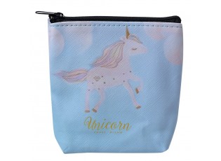 Modrá malá peněženka / taštička s jednorožcem Unicorn - 11*11 cm