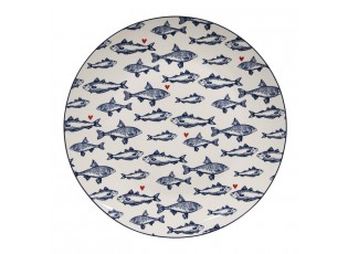 Porcelánový jídelní talíř s rybkami Sun Sea And Fish - Ø 26*2cm